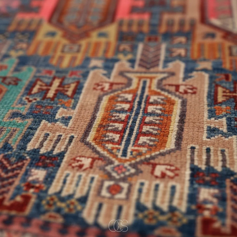 Distressed Vintage Tribal Area Rug