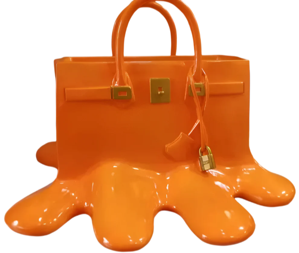 Glossy Resin Melting Handbag Vase
