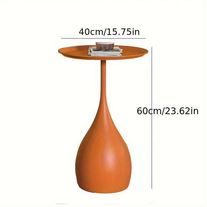 Matte Teardrop Tray-Top Side Table