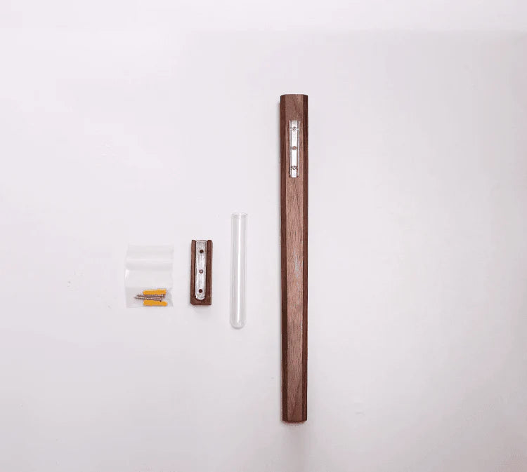 Minimalist Slimline Wooden Wall Mounted Vase