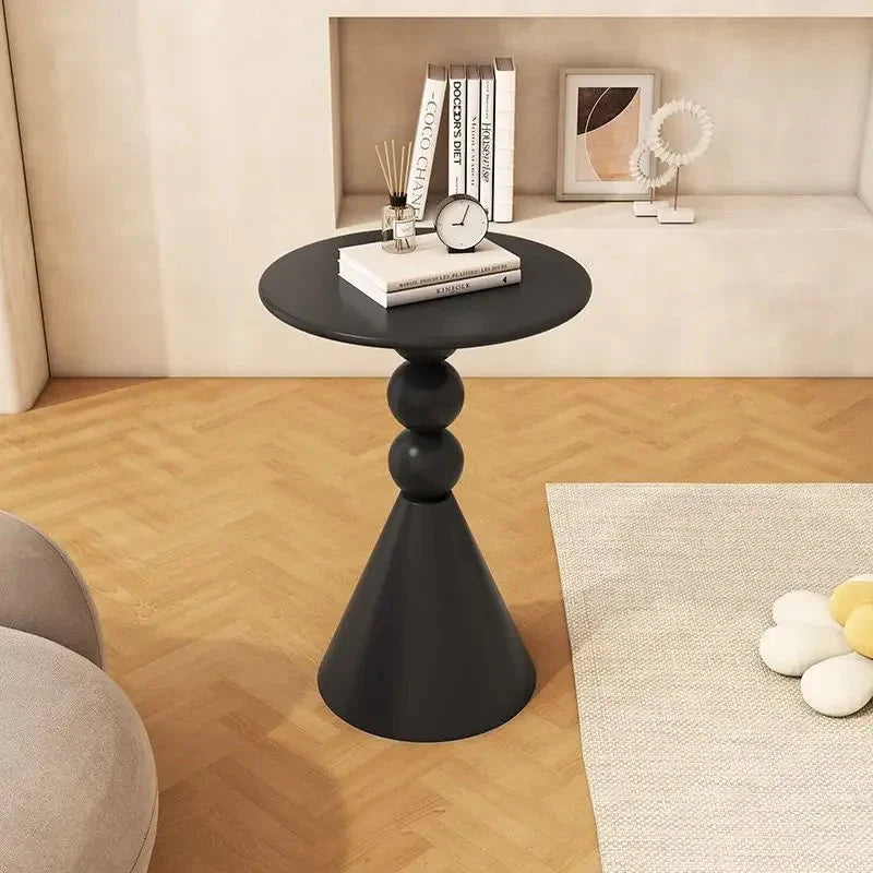 Round Geometric Sculptural Side Table