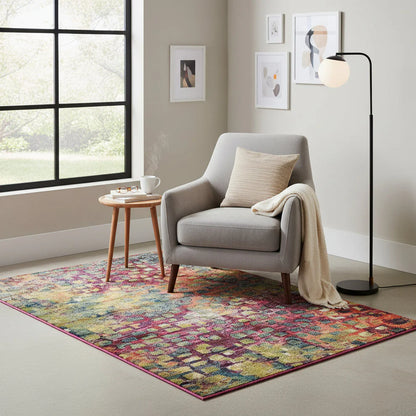 Abstract Mosaic Wool Blend Area Rug