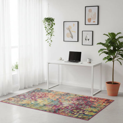 Abstract Mosaic Wool Blend Area Rug