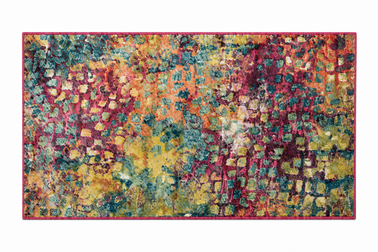Abstract Mosaic Wool Blend Area Rug
