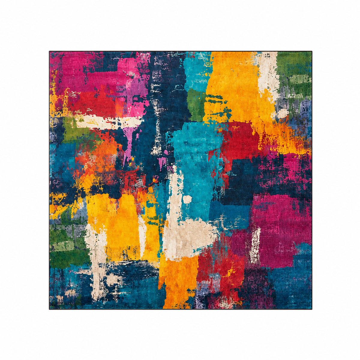 Abstract Multi-Colour Painterly Area Rug