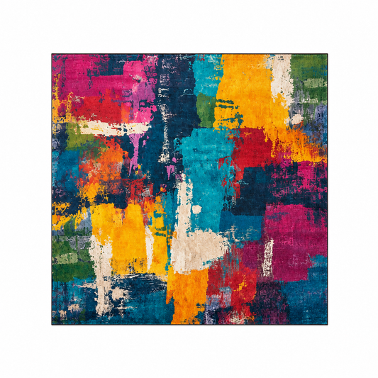 Abstract Multi-Colour Painterly Area Rug