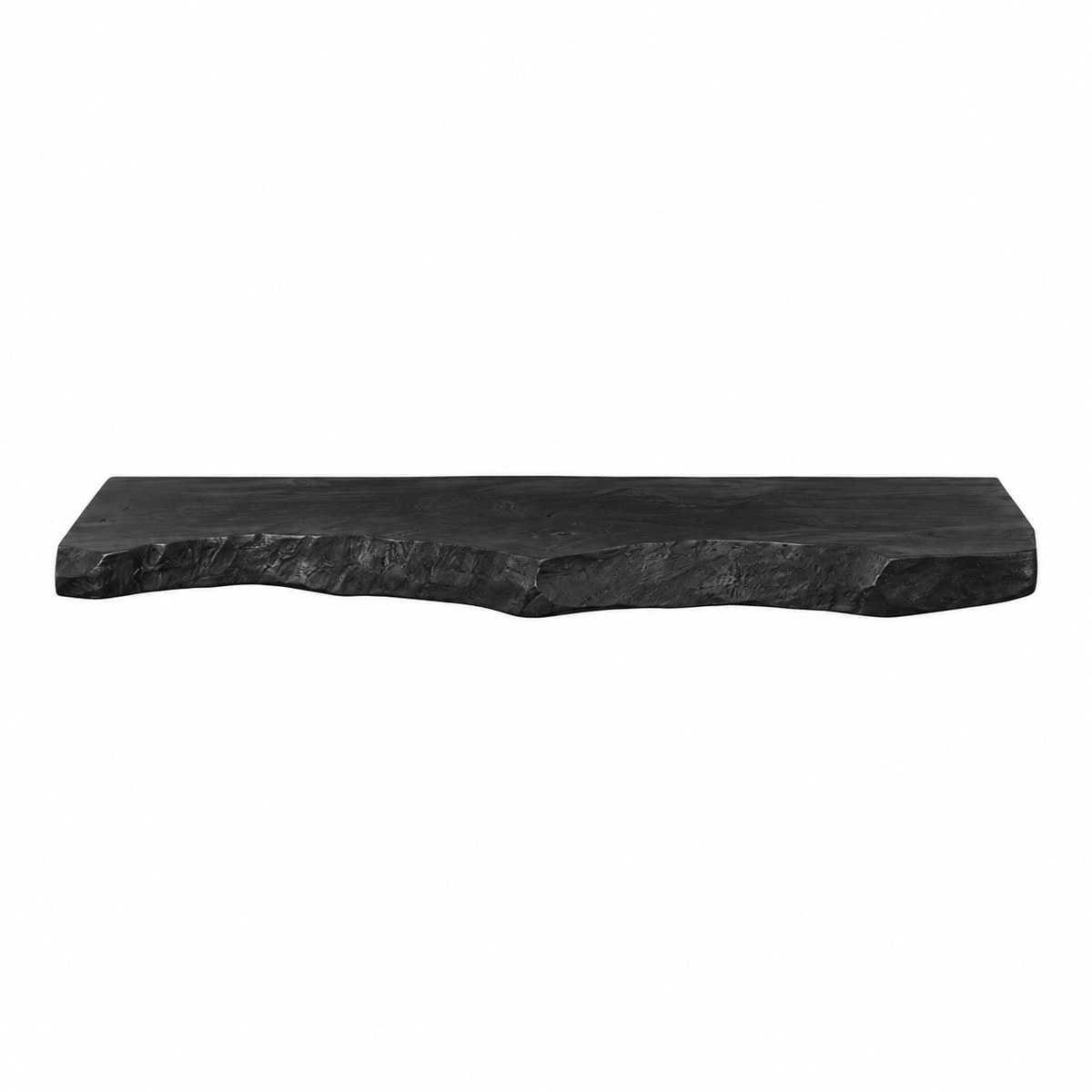 Black Solid Wood Live Edge Floating Shelf