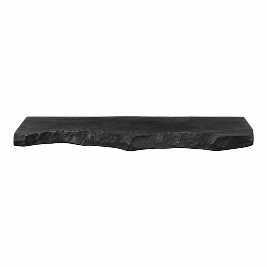Black Solid Wood Live Edge Floating Shelf
