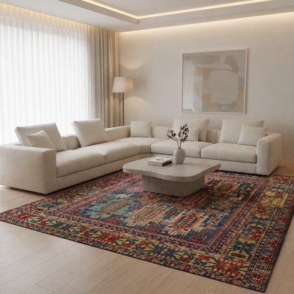 Distressed Vintage Tribal Area Rug