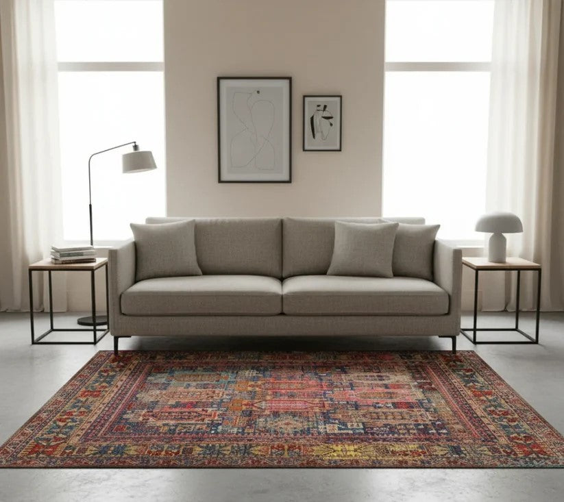 Distressed Vintage Tribal Area Rug