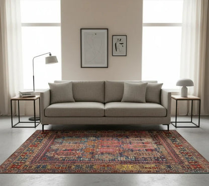 Distressed Vintage Tribal Area Rug