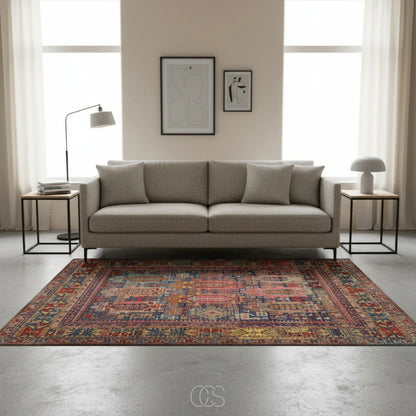 Distressed Vintage Tribal Area Rug