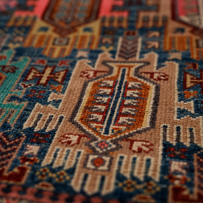 Distressed Vintage Tribal Area Rug