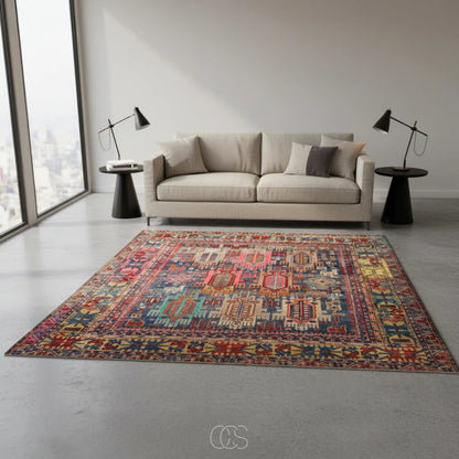 Distressed Vintage Tribal Area Rug