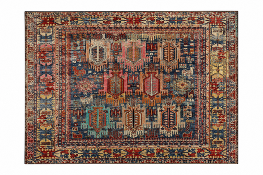Distressed Vintage Tribal Area Rug