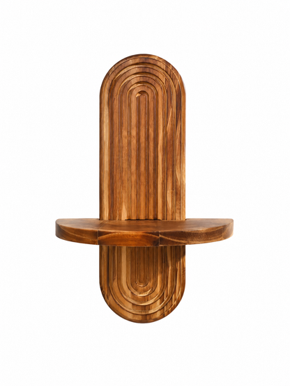 Fluted Arch Solid Timber Wall Shelf