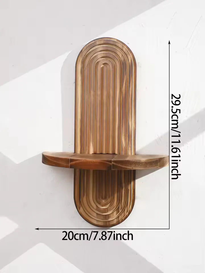 Fluted Arch Solid Timber Wall Shelf