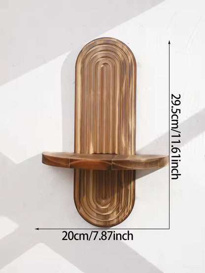 Fluted Arch Solid Timber Wall Shelf