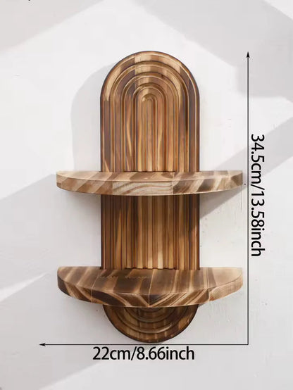 Fluted Arch Solid Timber Wall Shelf