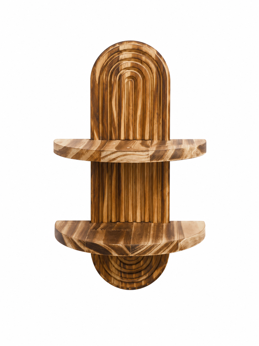 Fluted Arch Solid Timber Wall Shelf