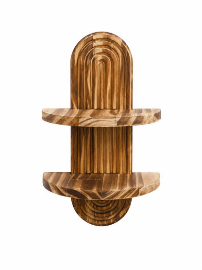 Fluted Arch Solid Timber Wall Shelf