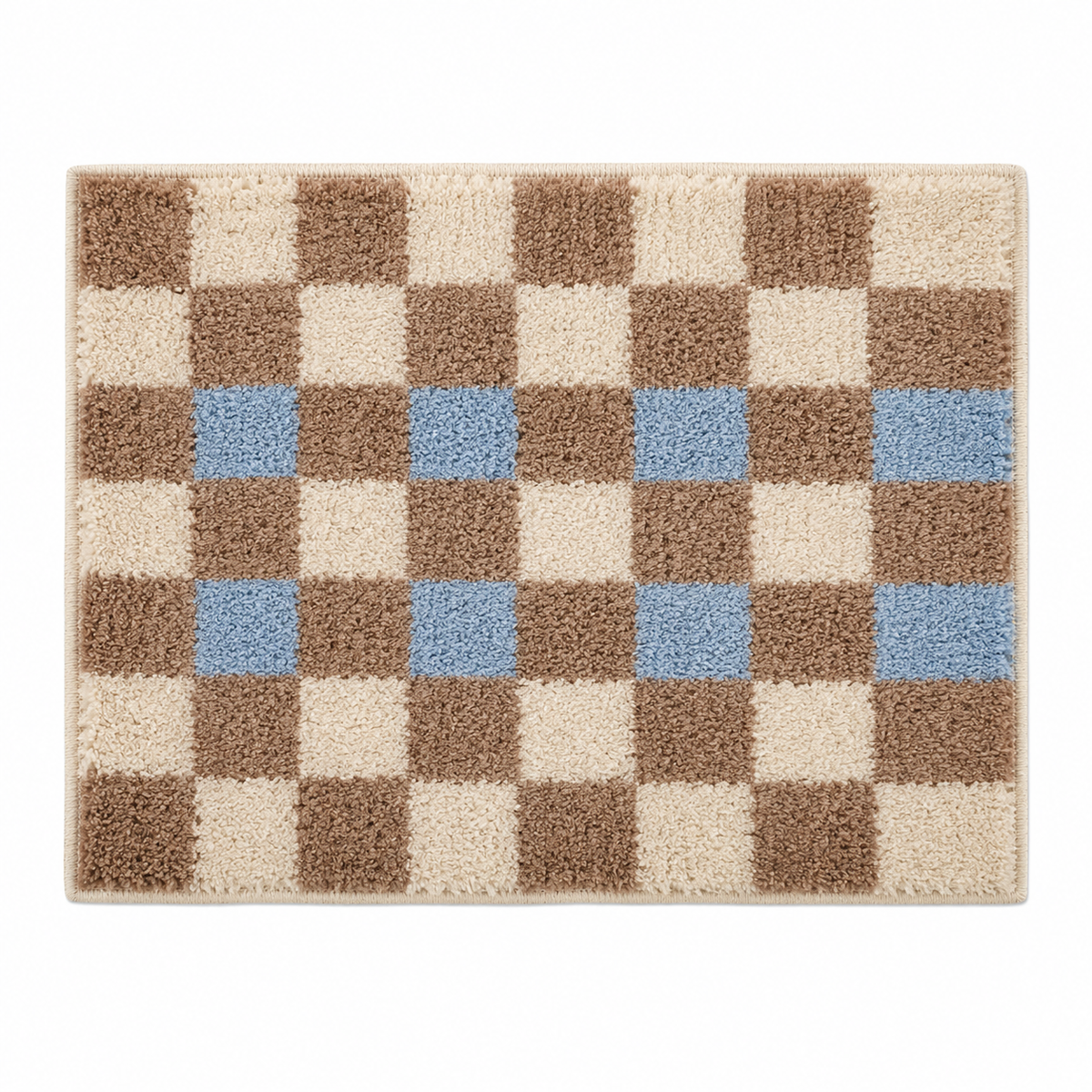 Geometric Checkerboard Plush Area Rug