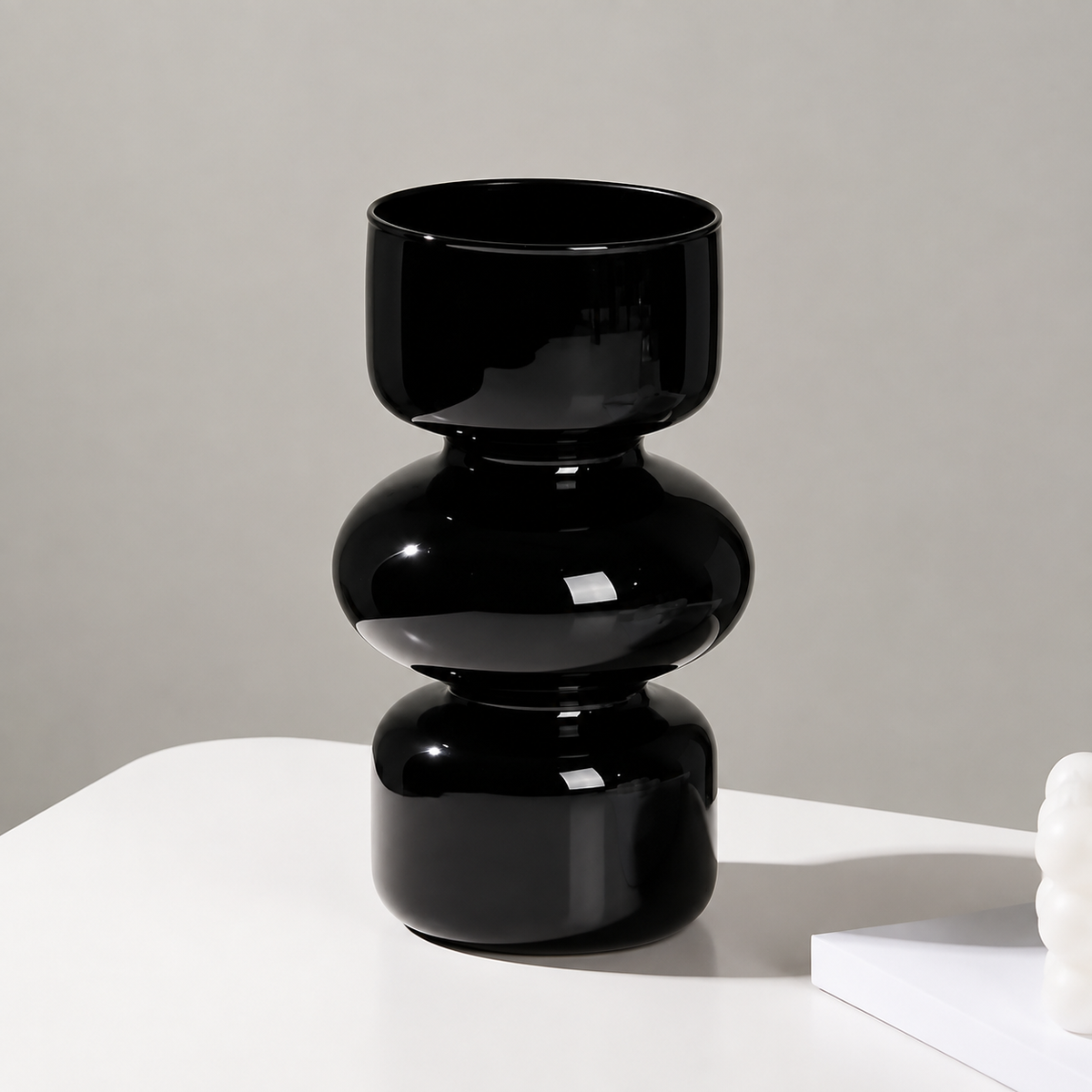 Glossy Glass Stacked Bubble Vase