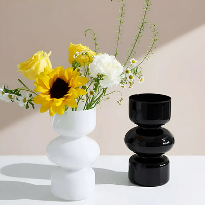 Glossy Glass Stacked Bubble Vase