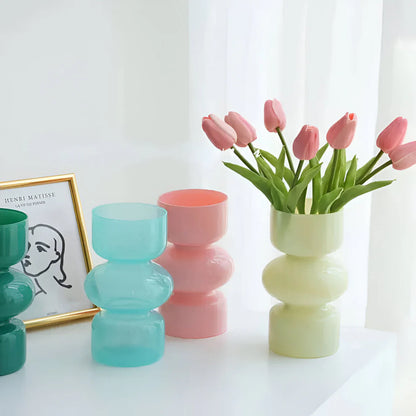 Glossy Glass Stacked Bubble Vase