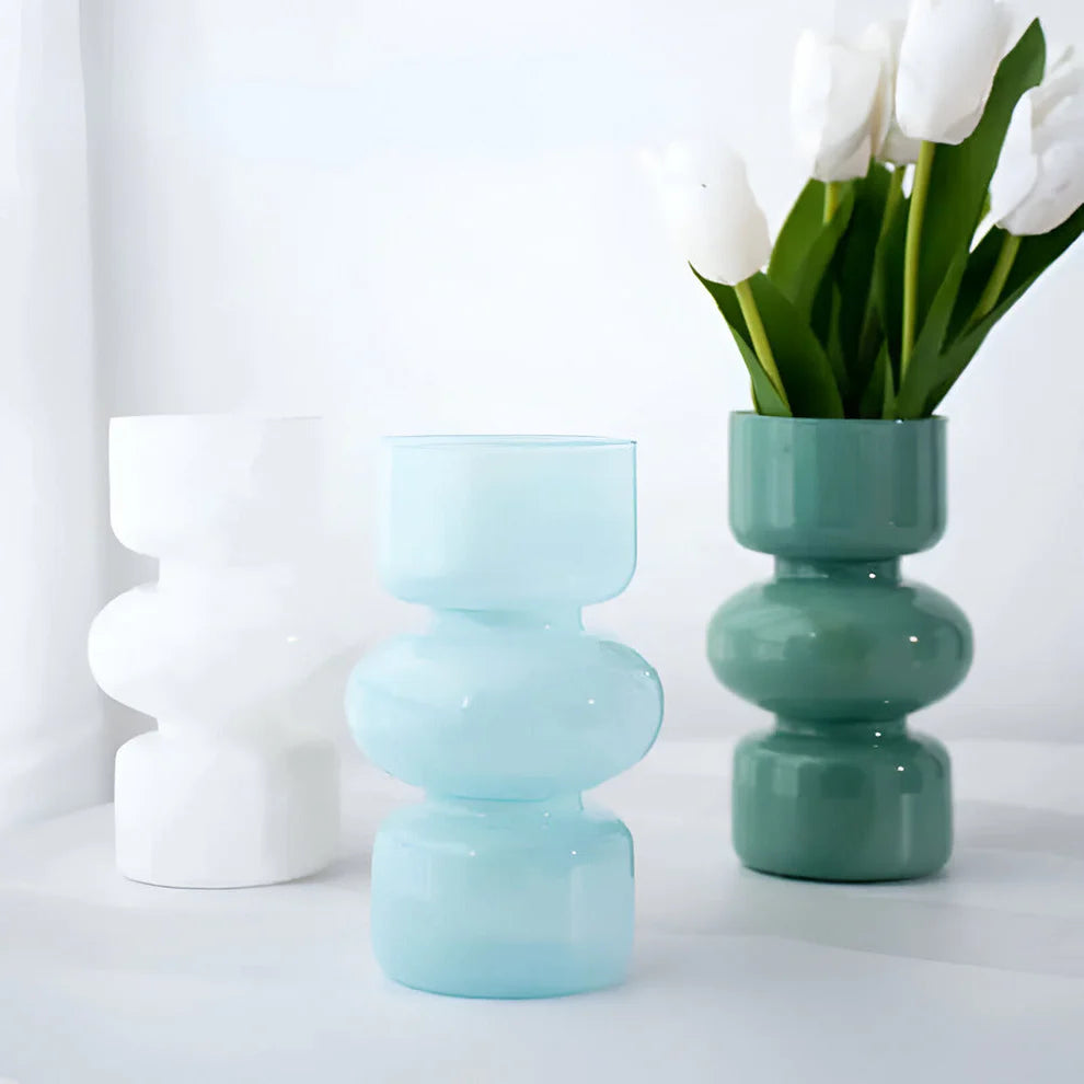 Glossy Glass Stacked Bubble Vase