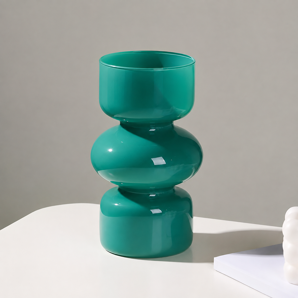 Glossy Glass Stacked Bubble Vase