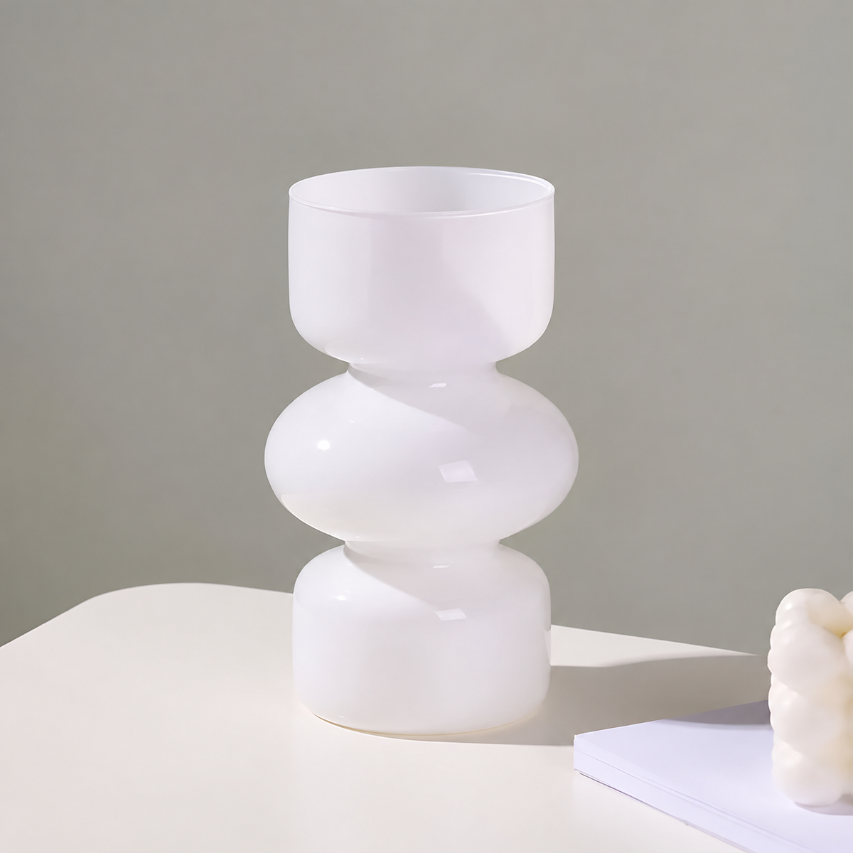 Glossy Glass Stacked Bubble Vase