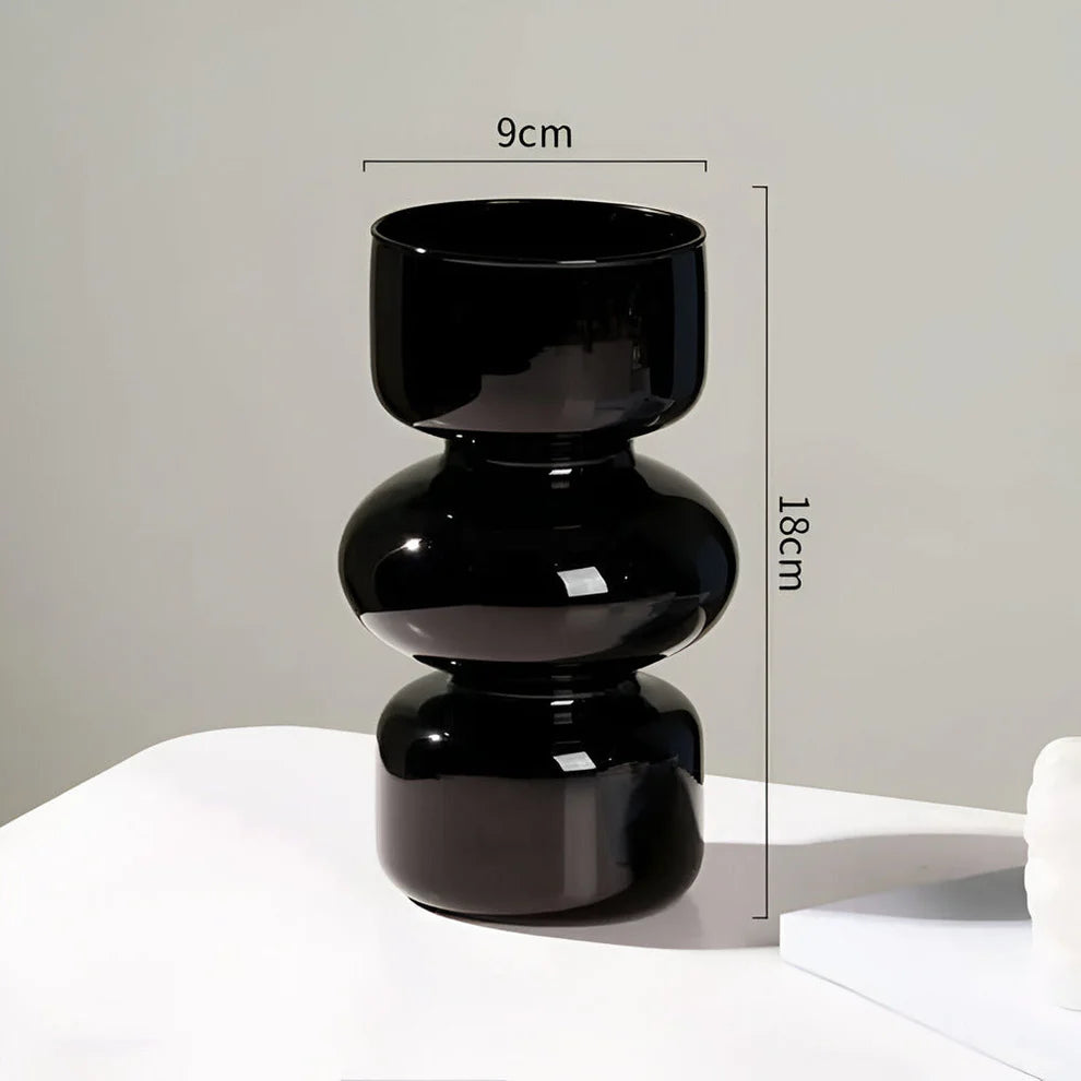 Glossy Glass Stacked Bubble Vase