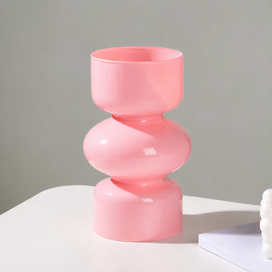 Glossy Glass Stacked Bubble Vase