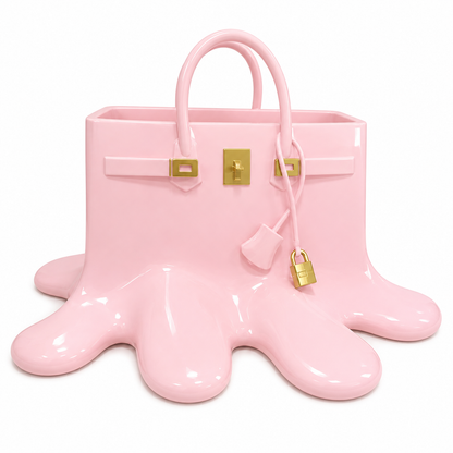 Glossy Resin Melting Handbag Vase