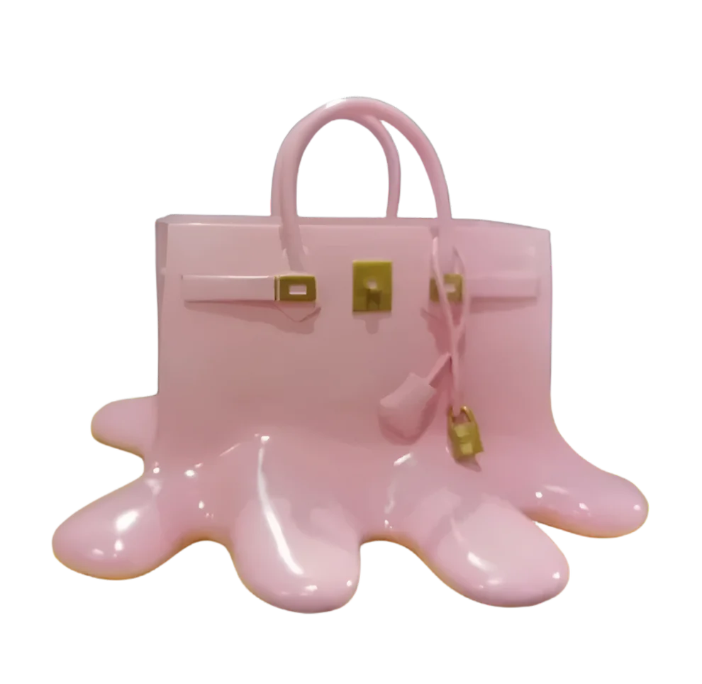 Glossy Resin Melting Handbag Vase