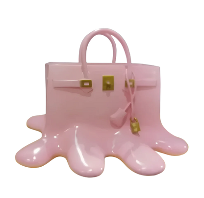Glossy Resin Melting Handbag Vase