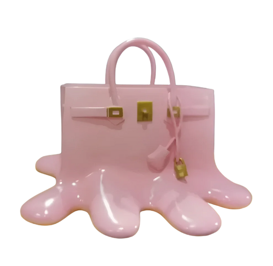 Glossy Resin Melting Handbag Vase