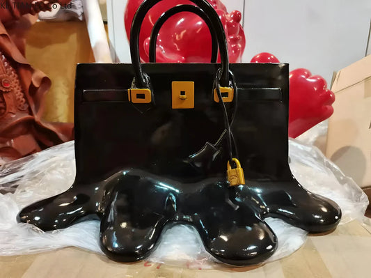 Glossy Resin Melting Handbag Vase