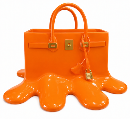 Glossy Resin Melting Handbag Vase