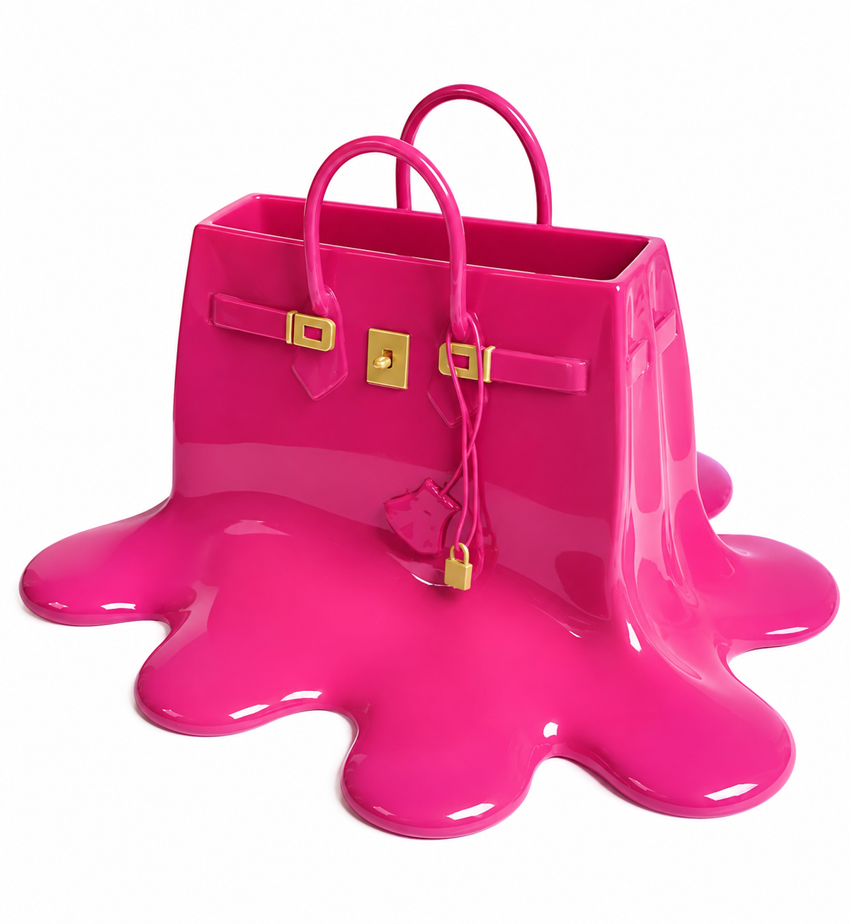 Glossy Resin Melting Handbag Vase