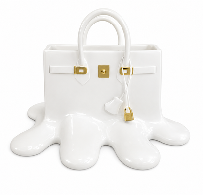 Glossy Resin Melting Handbag Vase