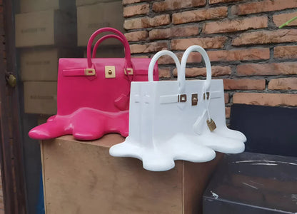 Glossy Resin Melting Handbag Vase