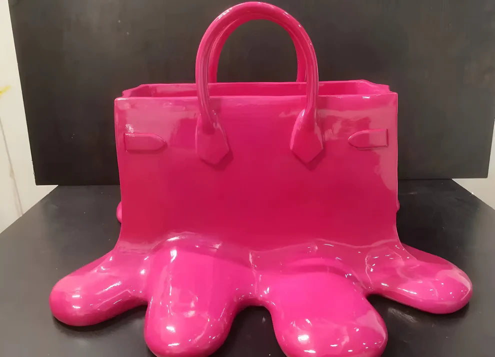 Glossy Resin Melting Handbag Vase