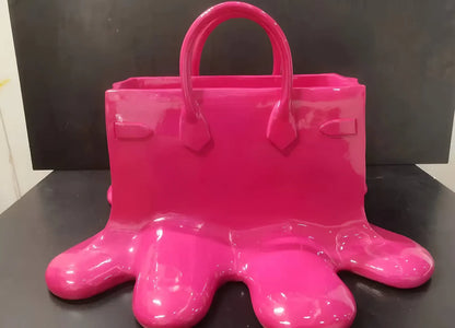 Glossy Resin Melting Handbag Vase