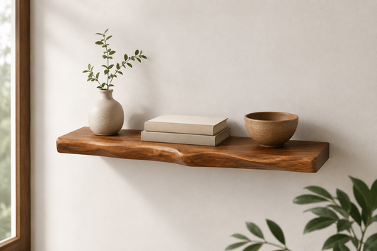 Hardwood Live Edge Floating Shelf