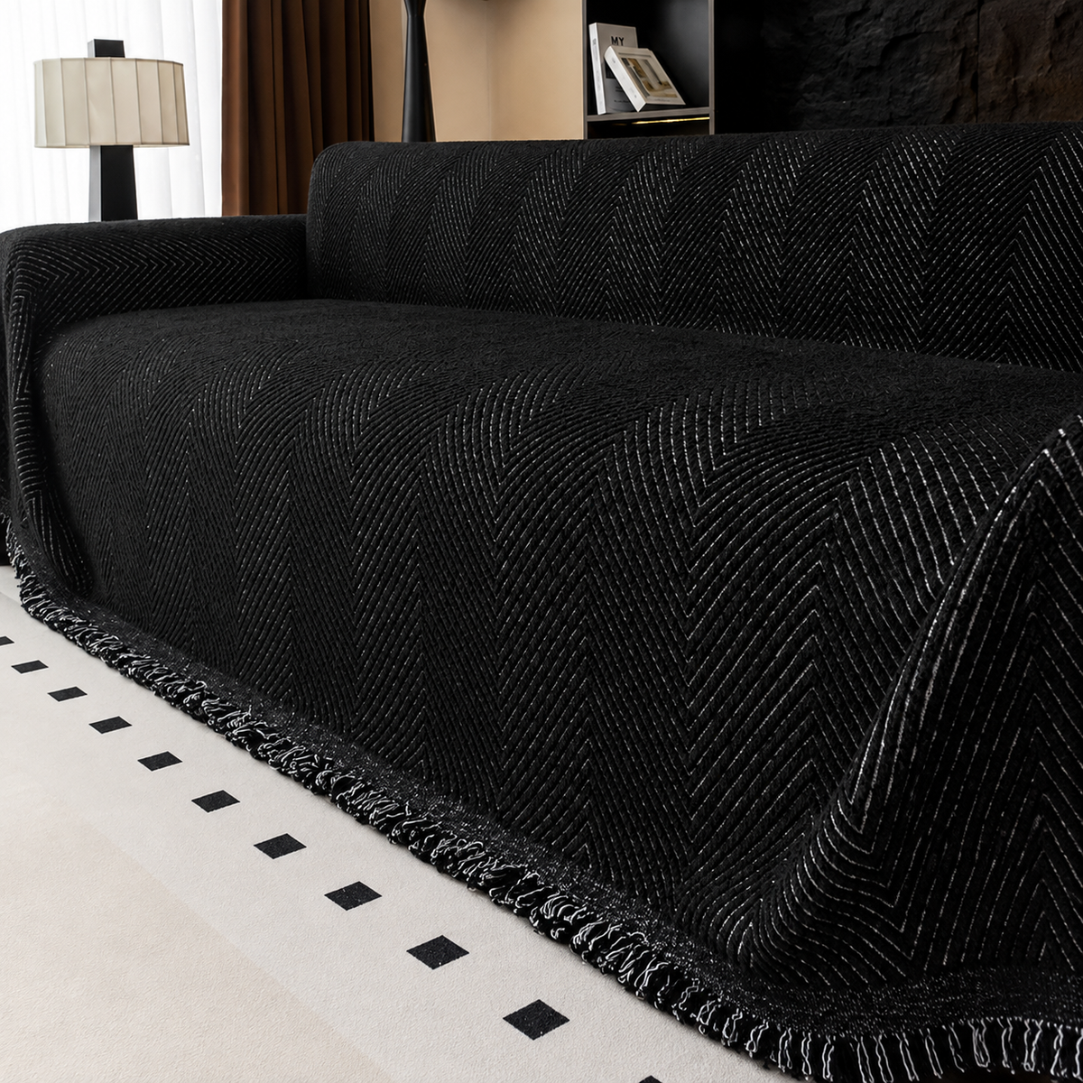 Herringbone Weave Sofa Protector Throw