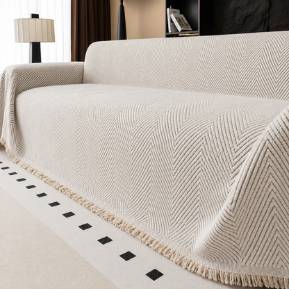 Herringbone Weave Sofa Protector Throw