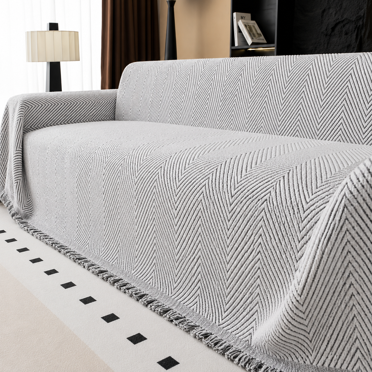 Herringbone Weave Sofa Protector Throw