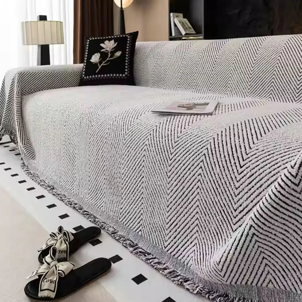 Herringbone Weave Sofa Protector Throw